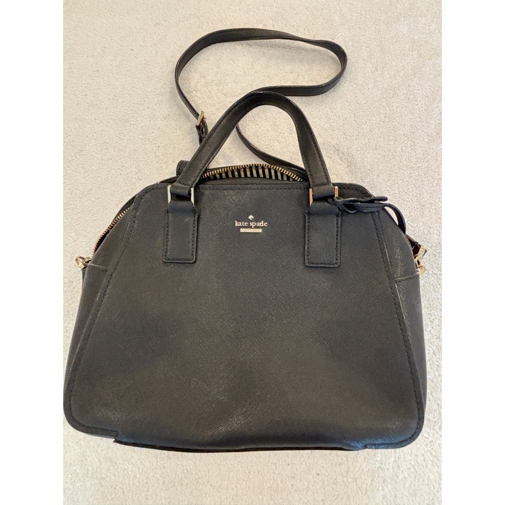 Kate Spade Cedar Street Maise‎ Black Saffiano Leather Satchel Bag PXRU4471